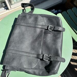 Roots leather messenger bag
